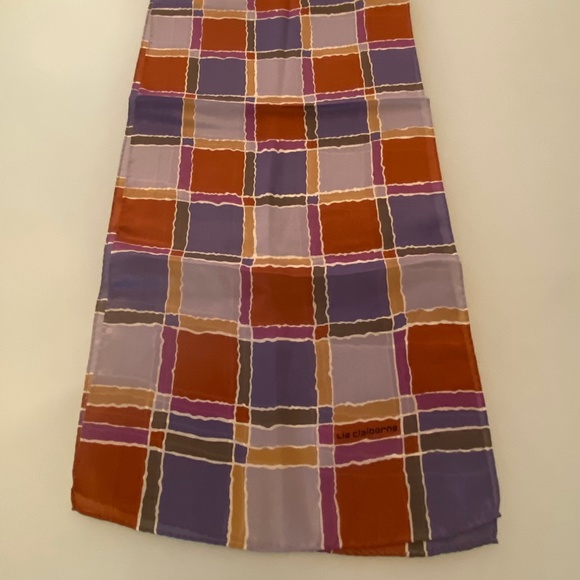 Vintage Liz Claibourne Soft Squares Scarf - Picture 1 of 5